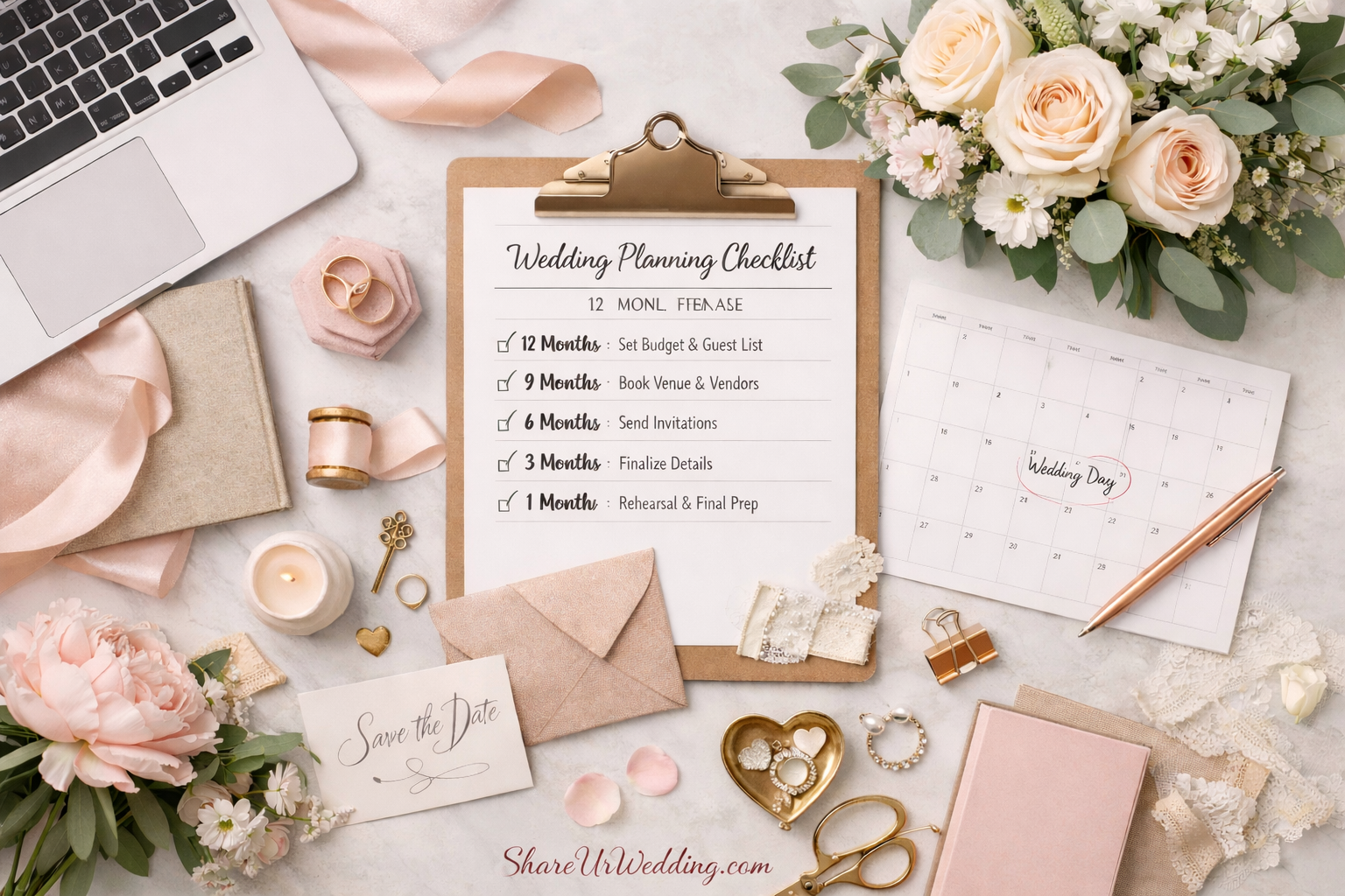 Complete Wedding Planning Checklist: 12-Month Timeline