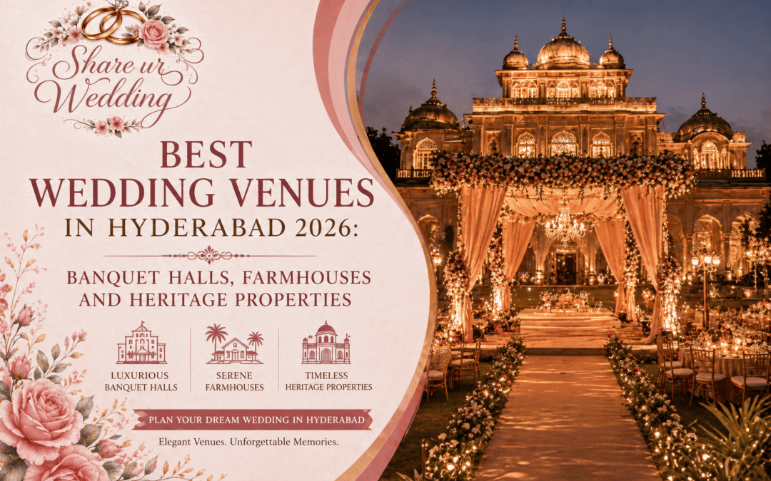 Best wedding venues in Hyderabad 2026 featuring banquet halls farmhouses and heritage properties for Indian weddings