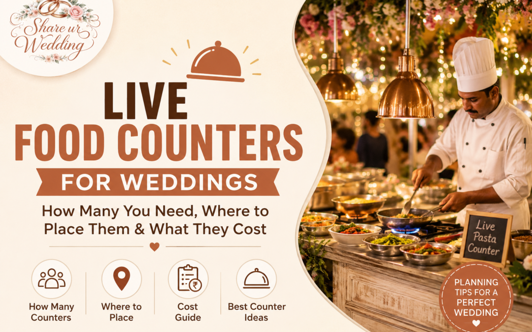 Live Food Counters for Weddings: How Many You Really Need, Where to Place Them & What They Cost (2026)